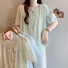 批发<b class='q'>实拍</b>～夏季新款<b class='q'>大码</b>显瘦宽松款短袖衬衣<b class='q'>女装</b>上衣小衫