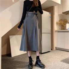 批发灰色<b class='q'>半身</b>裙巨好看的女中长小众小个子裙子a字春季轻熟通勤<b class='q'>长裙</b>夏