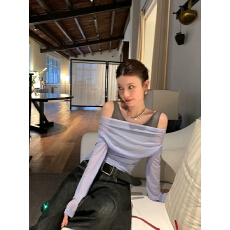 批发假两件原版做法，原版面料假两件网纱长袖<b class='q'>T</b><b class='q'>恤</b>女装百搭<b class='q'>露肩</b>上衣