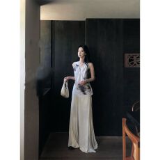 批发新中式马甲女款夏薄款新款显瘦V领背心<b class='q'>上衣</b>休闲高腰阔腿<b class='q'>裤</b><b class='q'>两件套</b>