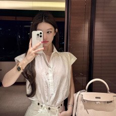 批发官图实价 新款法式独特<b class='q'>短袖</b><b class='q'>衬衫女</b>夏薄款宽松衬衣气质高级感上衣