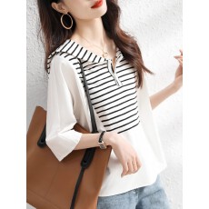 批发原版做工奥莱折扣店撤柜清仓捡漏品牌海军领T恤女夏季韩版设