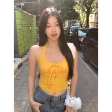 批发<b class='q'>蕾丝</b>挂脖吊带背心女春夏季2025新款法式美背内搭白色打底无袖上衣