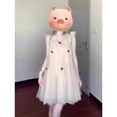 批发仙气薄纱公主娃娃裙小个子连衣裙法式甜美蝴蝶结飞飞袖设计感新款