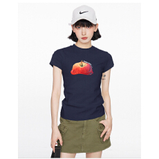 批发官图 实价 40支纯棉220克 92%棉8%氨纶 正肩短袖T恤女印花