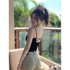 批发白色吊带带胸垫女美背内衣2026新款爆款夏外穿内搭<b class='q'>文胸</b>一体小背心