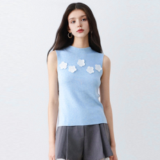 批发3标、高弹版型可穿125斤、高级感花朵刺绣背心女夏2025无袖上衣