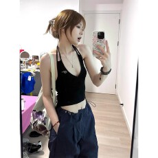 批发260克<b class='q'>莫代尔</b>甜酷辣妹风性感露背吊带<b class='q'>背心女</b>夏季