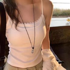 批发辣妹蕾丝小吊带胸垫女内搭2026夏季新款假两件无袖上衣