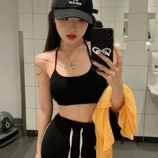 批发辣妹甜酷风挂脖吊带设计感小背心抹胸上衣女短款内搭裹胸