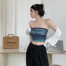 批发外穿水墨画抹胸甜酷背心打底辣妹性感上衣内搭短款