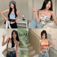 批发辣妹抹胸背心夏季新款女装修身短款外穿无肩带上衣潮