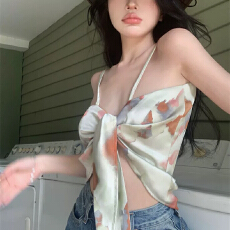 批发官图、双层 度假纯欲风复古晕染抹胸性感吊带小<b class='q'>背心</b>女外穿