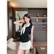 批发设计感甜美蝴蝶结波点<b class='q'>背心</b>吊带女装夏季小众别致外穿显瘦无袖上衣