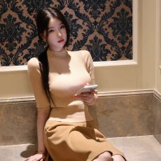 批发<b class='q'>春</b>夏新款韩系半高领修身半袖针织衫纯欲性感收腰显瘦绝美上衣女