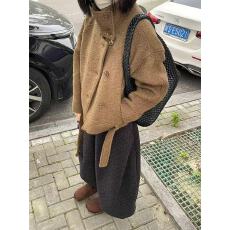 批发高级感立领呢子大衣2025年秋冬新款毛呢外套小个子赫本风气质<b class='q'>短</b>款