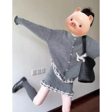 批发套装女2025秋冬季韩系减龄长袖针织毛衣开衫上衣高腰半身裙<b class='q'>两件</b>套