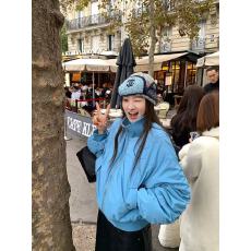 批发美式宽松抽褶飞行夹克棉服<b class='q'>外套</b>女2025秋冬新款短款立领<b class='q'>棒球</b>服上衣