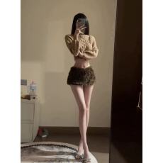 批发性感辣妹套装女<b class='q'>秋</b>冬巨好看一字肩收腰针织毛衣穿搭毛毛半身短裙子