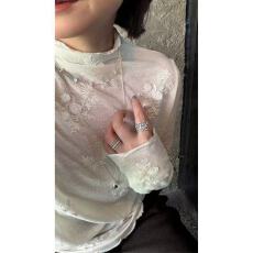 批发“仙<b class='q'>女</b>蕾丝 立体浮雕蕾丝 无静电不爆丝纯色蕾丝长袖打底衫