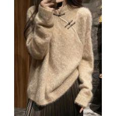 批发慵懒高级感针织毛衣女款秋冬新款日常通勤<b class='q'>休闲</b>可外穿内搭长袖上衣