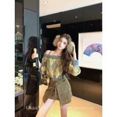 批发Okaaay【韩国早<b class='q'>秋</b>】设计感重工钉扣短裙早<b class='q'>秋</b>小众高腰显瘦半身裙女