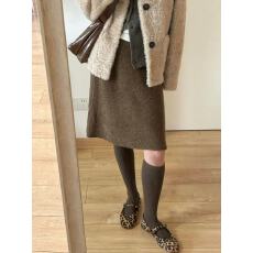 批发ins百搭针织半身裙女<b class='q'>秋</b>冬美拉德复古气质软糯A字中裙爆款