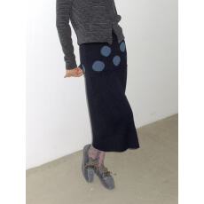 批发毛针织波点提花系带复古弹力慵懒冬季a字半身裙<b class='q'>秋</b>冬款