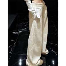 批发加绒加厚直筒卫<b class='q'>裤子</b>女2025新款秋冬季运动宽松bf慵懒风休闲阔腿裤