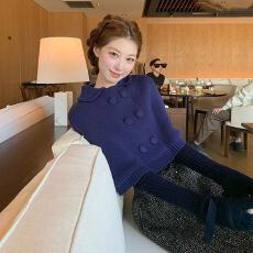 批发法式千金气质斗篷针织开衫女秋<b class='q'>冬</b>披肩法式休闲时尚百搭毛衣上衣