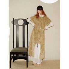 批发系带鹿纹提花皮草外套冬季新款<b class='q'>宽松</b>披肩百搭高级感中长款毛毛大衣