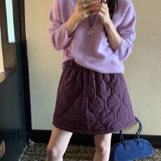 批发2025秋冬夹棉短<b class='q'>裙</b>休闲显瘦菱格松紧高腰短款新款韩版半身<b class='q'>裙</b>