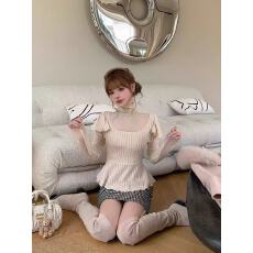 批发冬季新款奶系软妹<b class='q'>套装</b>小熊毛绒绒连帽卫衣外套显瘦花边半身短裙女