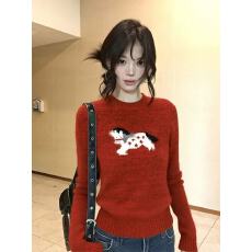 批发圆领红色正肩小马毛衣<b class='q'>针织衫</b>女秋冬韩系减龄小个子显瘦<b class='q'>打底衫</b>上衣