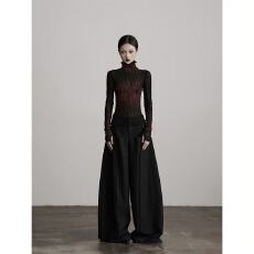 批发美式复古<b class='q'>个性</b>手绘渐变血管色网纱蕾丝打底<b class='q'>T</b><b class='q'>恤</b>秋季新款长袖<b class='q'>T</b><b class='q'>恤</b>上衣