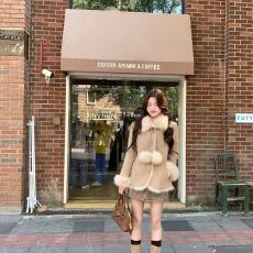 批发皮毛一体奶霜雪球狐狸毛麂皮收腰仿皮草毛领外套毛毛绒保暖<b class='q'>秋</b>冬季