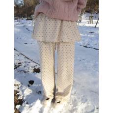 批发韩系可爱甜美波点2026春秋新款复古假两件<b class='q'>裙裤</b>屁帘显瘦百搭休闲裤