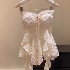 批发韩系性感<b class='q'>蕾丝</b>拼接抹胸背心女夏季新款重工设计感钩花<b class='q'>裹</b><b class='q'>胸</b>外穿上衣