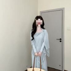 批发法式<b class='q'>气质</b>蓝色吊带连衣裙女套装春夏外搭薄款罩衫上衣大裙摆长裙子