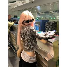 批发美式街头设计感豹纹连帽开衫卫衣<b class='q'>女</b>辣妹显瘦百搭薄外套废土风轻奢