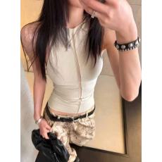 批发美式辣妹网纱拼接镂空吊带工字背心女2026夏季圆领<b class='q'>修身</b>无袖上衣潮