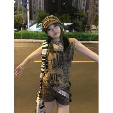 批发美式<b class='q'>街头</b>吊带背心女夏季外穿设计感小众内搭修身显瘦无袖辣妹上衣