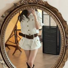 批发轻熟工装风中袖<b class='q'>连体</b>裤女收腰显瘦金属扣装饰设计感时尚连<b class='q'>衣裤</b>