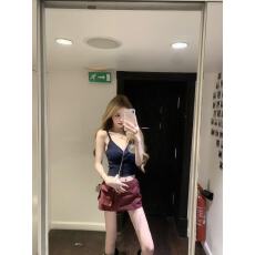 批发套装女2026夏季新款美式辣妹<b class='q'>无袖</b>吊带针织背心上衣高腰工装半裙潮
