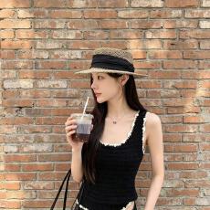 批发新款冰丝小众夏季法式拼色针织吊带背心女内搭短款显<b class='q'>气质</b>显瘦上衣