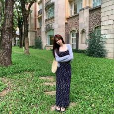 批发花影娉婷 纯欲碎花吊带修身显瘦连衣裙女夏季裙子<b class='q'>薄</b>款<b class='q'>开衫</b>套装