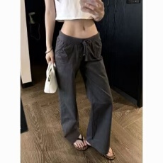 批发小海鸥工<b class='q'>装</b><b class='q'>裤</b>美式复古松紧腰百搭<b class='q'>显瘦</b>垂感优质棉质低腰长<b class='q'>裤</b>休闲<b class='q'>裤</b>