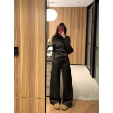 批发美式休闲垂感百搭显瘦毛呢西裤拖地宽松秋冬新款侧腰纽扣显高<b class='q'>长裤</b>