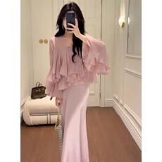 批发夏季法式绝美温柔风气质女神范富家千金高级感粉色衬衫半身裙<b class='q'>套装</b>