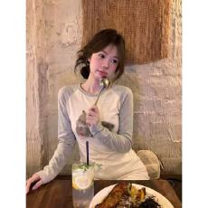 批发韩系少<b class='q'>女</b>风卡通萌兔撞色长袖T恤<b class='q'>女</b><b class='q'>新款</b>早秋减龄修身打底衫上衣INS